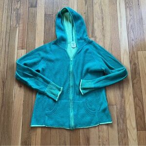 Title nine blue and green hooded zip up jacket